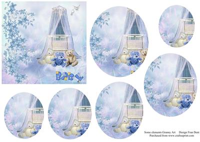 Baby Boy Announcement Oval Pyramid