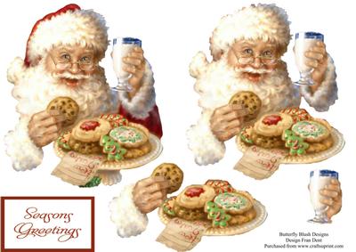 Santa Enjoys His Milk and Cookies