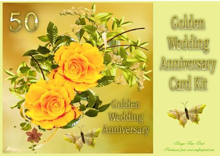 Golden Wedding Anniversary Card Kit