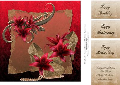 Red and Gold 8x8 Topper