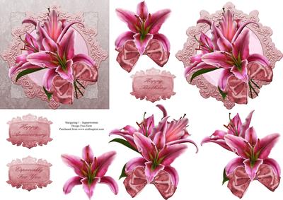 Stargazer Lilies and Bow Step by Step