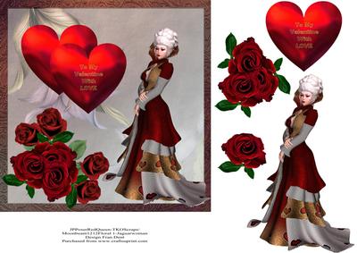 Queen of Hearts Valentine 7x7 Topper with Step by Step