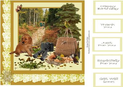 A Picnic in the Woods 8x8 Topper