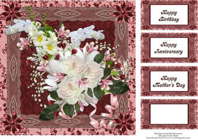 Pink and Cream 8x8 Topper