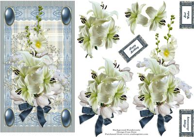 Lilies and Hollyhocks Dl