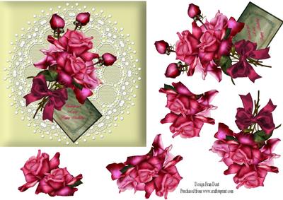 Birthday Roses on Lace Step by Step
