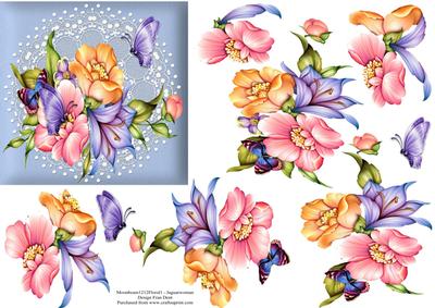Any Occasion Card with Flowers, Lace and Butterflies 2