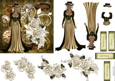 Golden Beauty, White Roses and Steampunk