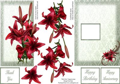 Red Lily Shortfall Cut Away Card