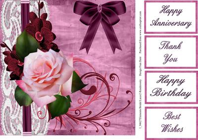 Pink Rose 8x8 Topper