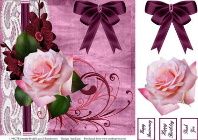 Pink Rose 8x8 Quick Card