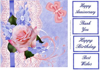 Pink and Blue and Butterflies Too 8x8 Topper