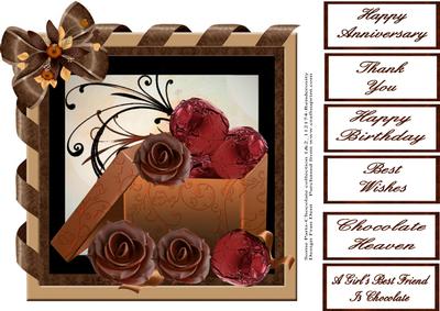A Girl's Best Friend is Chocolate 8x8 Topper