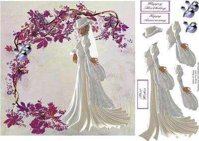 Lady in White 8x8 Topper with Step by Step