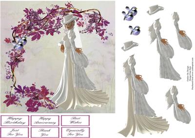 Lady in White 7x7 with Step by Step