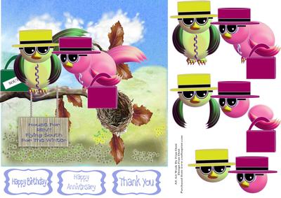 Ada and Bert Take a Holiday 7x7 Quick Card