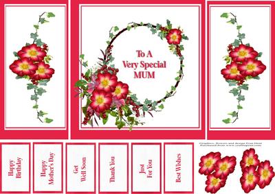 'rosa Dortmund' Floral Card for a Special Mum Gatefold