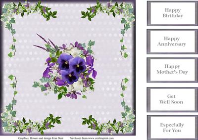 Pansies 8x8 Topper