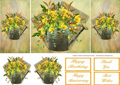 Canned Flowers Gatefold with Decoupage