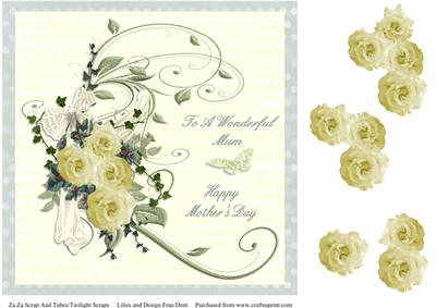 Mother's Day Roses 8x8 with Decoupage