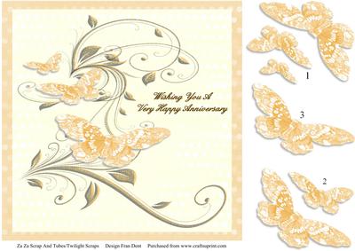 Anniversary Butterflies 8x8 with Decoupage