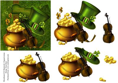 Leprechaun Gold, Music, with Top Hat for St Patrick's Day