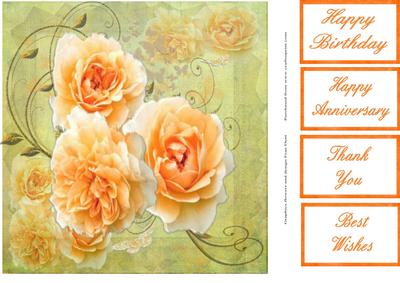 Roses, Butterflies and Swirls 8x8 Topper