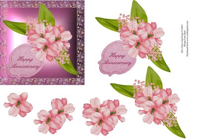 Pink Lilies Happy Anniversary Step by Step