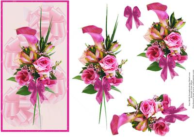 The Pink Bouquet Dl with Decoupage