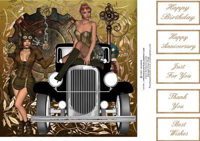Motorised Beauties Steampunk 8x8 Topper