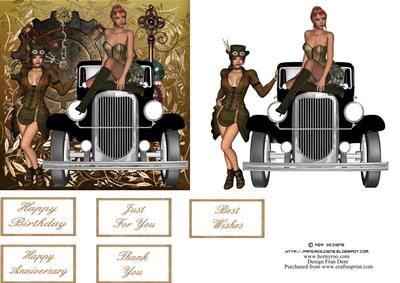 Motorised Beauties Steampunk Quick Card
