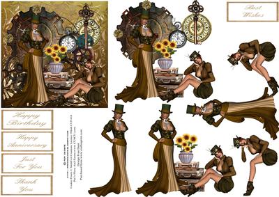 Steampunk and Sunflowers Step by Step