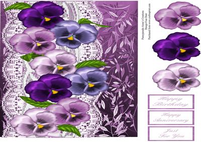 Pansies 8x8 Topper
