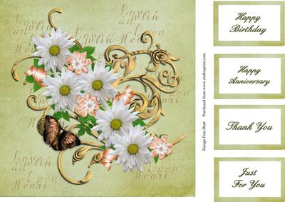 Daisies and Swirls 8x8 Topper