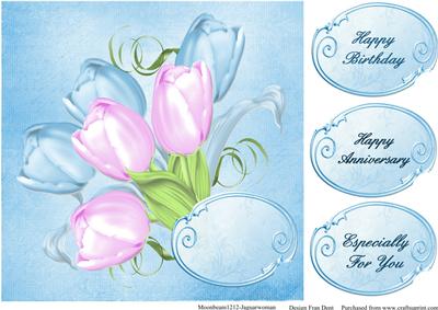 Soft Pinks and Blues 8x8 Topper