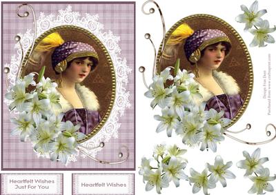 Victorian Cameo with Lilies