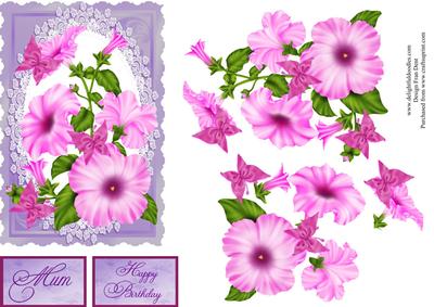 Pink Petunias Step by Step
