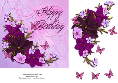 Purple Floral Birthday