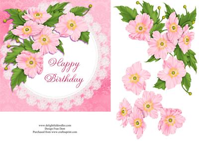 Pink Anemones on White Lace