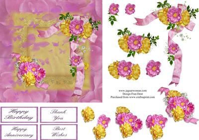 Pink and Gold Roses Step by Step