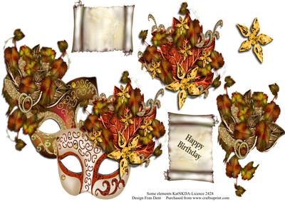 Venician Masks with Decoupage Flying Solo