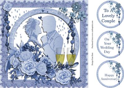 Wedding/anniversary Card in Blue