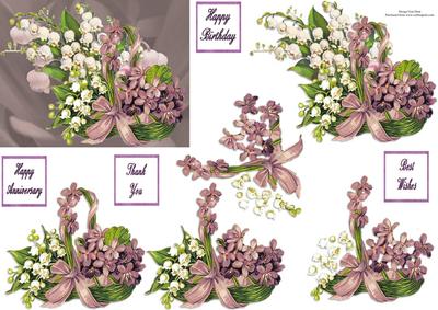 Lily of the Valley and Violets with Decoupage