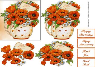 Poppies in a Jug Step by Step