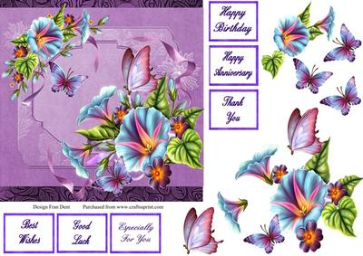 Blue Vines and Butterflies Step by Step