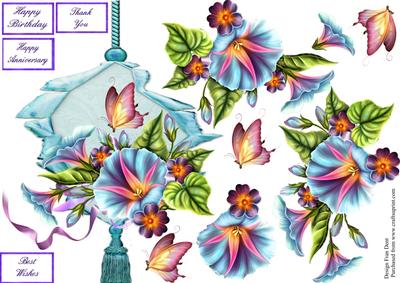 Blue Vine and Butterfly Plaque