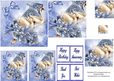 Swans in Bloom Pyramid and Gift Tags