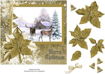 Deer in a Winter Snow Scene