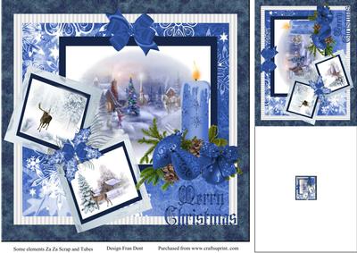 Merry Christmas Scenes with Gift Tag