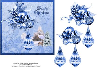 Merry Christmas in Blue Step by Step